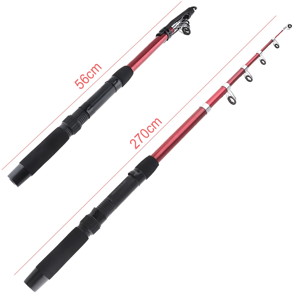 2.7m Glass Fiber Telescopic Fishing Rod Travel Sea Rock Rods