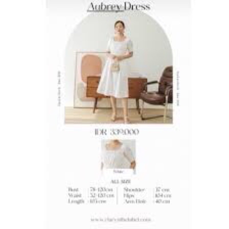 claryn aubrey dress white preloved