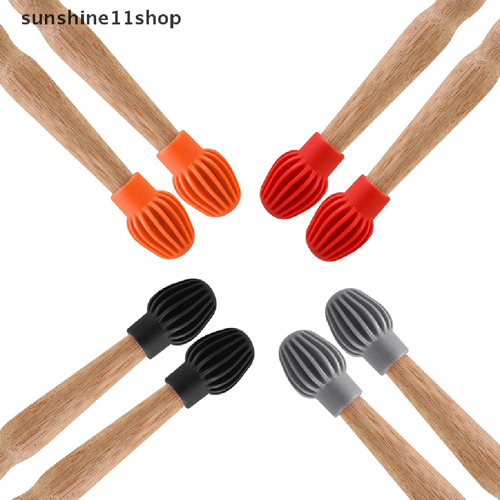 Sho 2 / 4pcs Sleeve Kepala Stik Drum Bahan Silikon Untuk Latihan