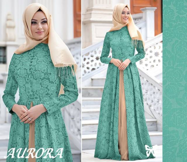 ELDE 5 - SALE Aurora maxi baloteli embosh fariasi depan kancing bungkus rok bawah ada lapisan spandek LD 90CM PANJANG 130CM