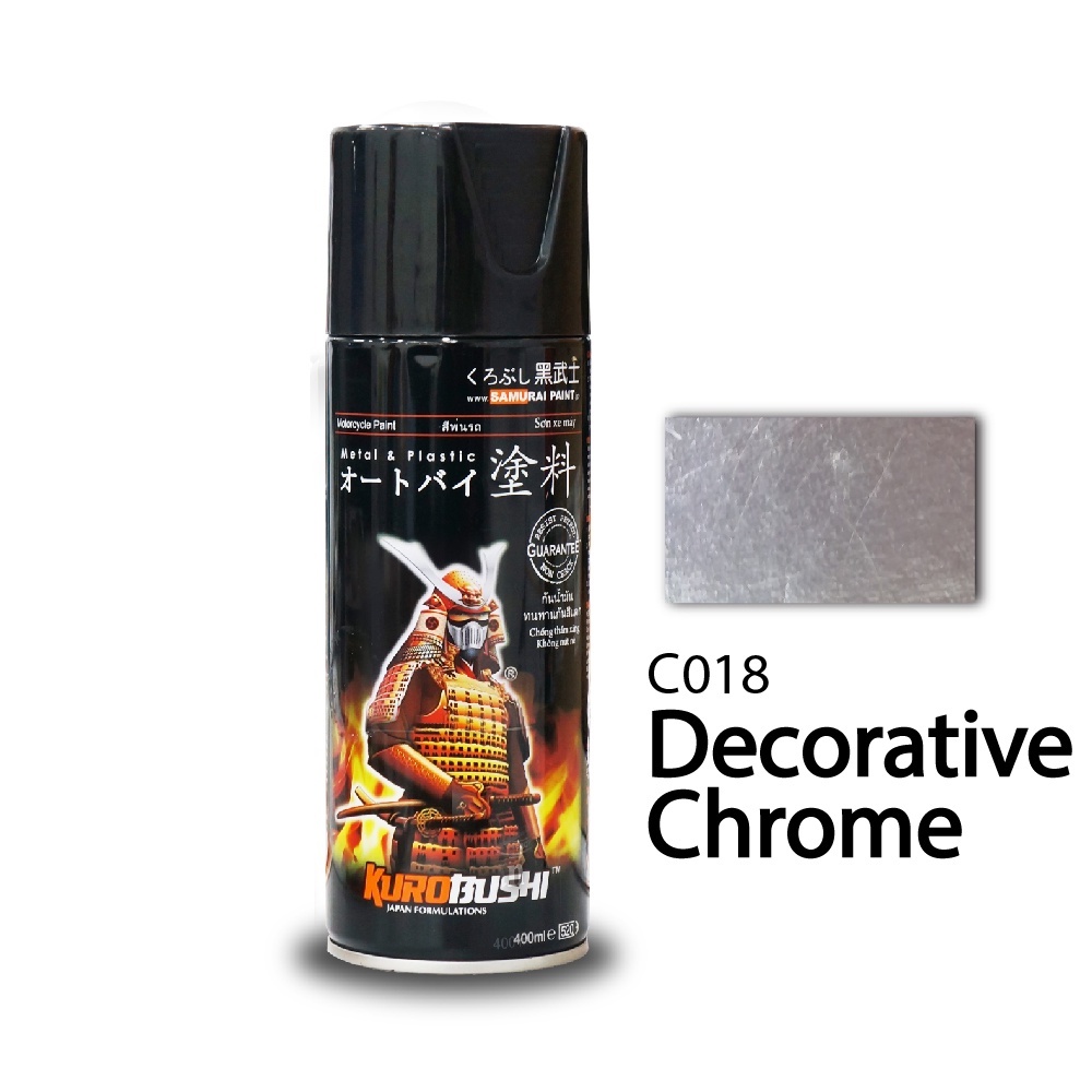 Pilox Pilok Cat Semprot Samurai Paint C018** Samurai Decorative Chrome / Crom / Warna Stainless / Krum (400ml)