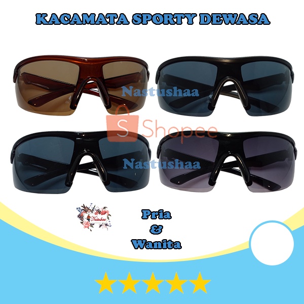 Kacamata Sepeda Outdoor Cycling Sports Sunglasses Kaca Mata Hitam Lensa Gelap Anti Sinar UV Half-Frame Gowes Anti Silau Gaya Fashion UNISEX
