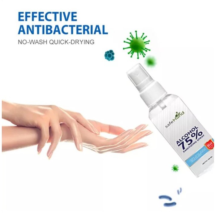 Hand Sanitizer 100ml Antiseptik Spray - Alcohol Bottle Spray 75%