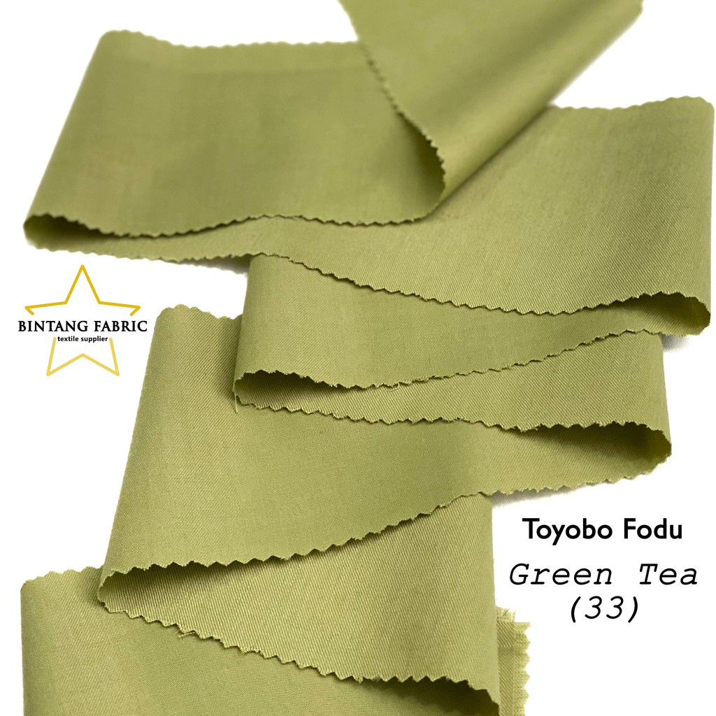Bahan Kain Katun TOYOBO FODU 1 meter-Green Tea