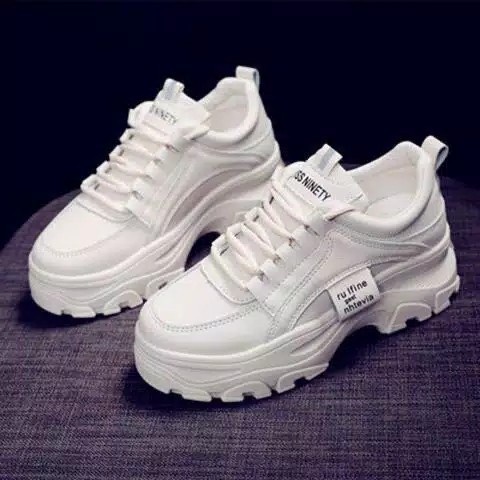 Sneakers Putih Platform Tinggi Korean Style UFLINE-3