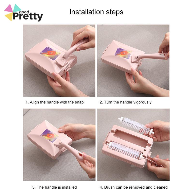 Sikat Pembersih Rumah Tangga Double Roller Sikat Debu Besar Pegangan Panjang Karpet Sofa Bed Sikat Penyapu - PD