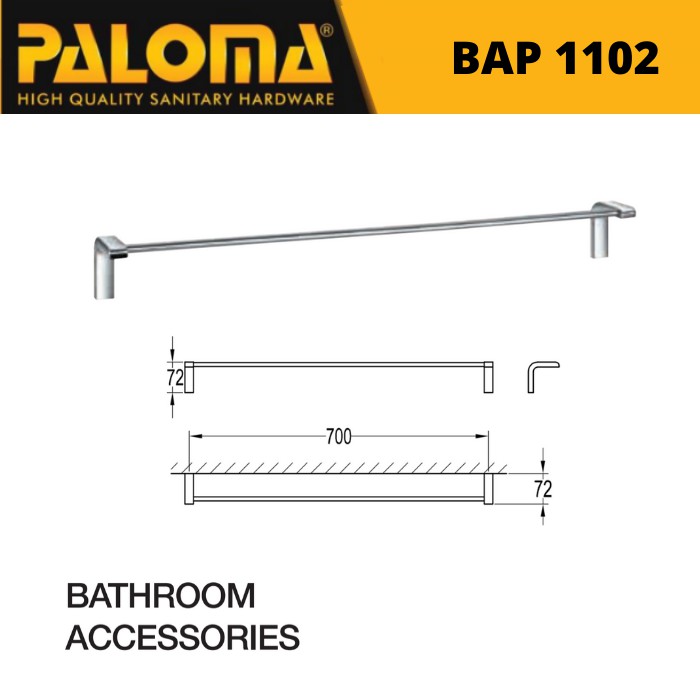 PALOMA BAP 1102 Rak Handuk Baju Gantungan Hanger Dinding Kamar Mandi