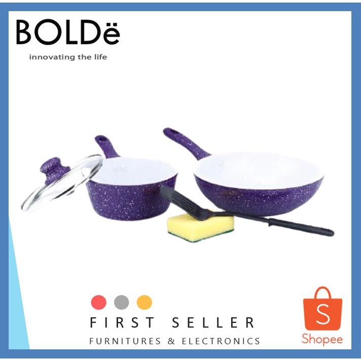 SUPER PAN GRANITE CERAMIC / PANCI SET WHITE PURPLE BOLDE ORIGINAL ( ORI )100% ( TERMURAH ! )