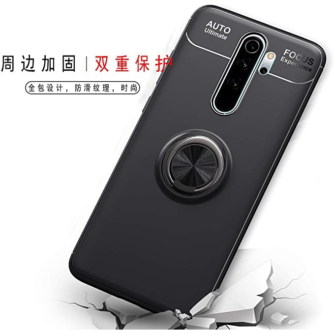 Case Autofocus Magnetic Ring For Xiaomi Redmi Note 8 Pro Invisible Case Auto Focus iRing - Hitam