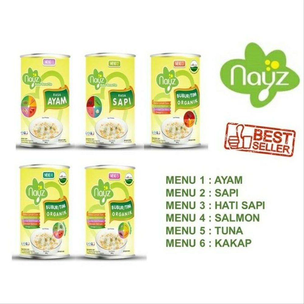Nayz Bubur Organik Ayam / Sapi / Salmon / Tuna / Hati Sapi / Kakap 300gr