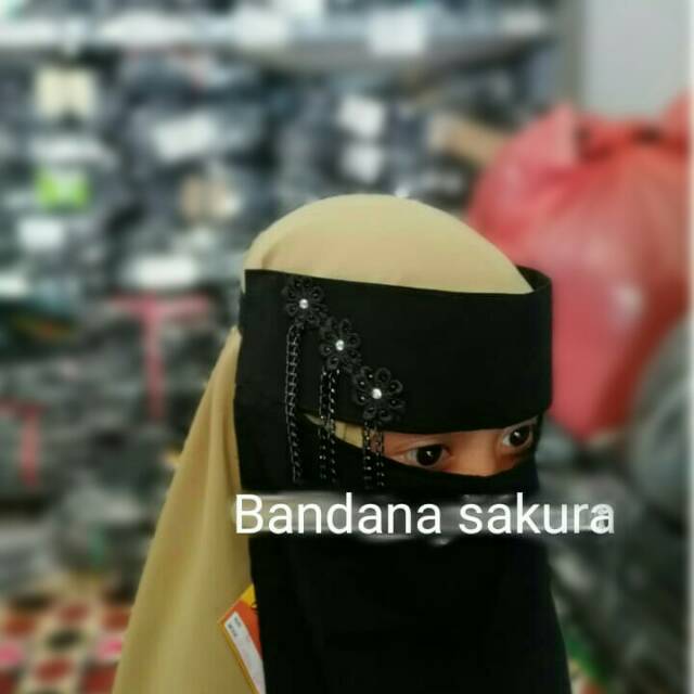Niqob Bandana sakura / niqob anak