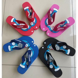  Sandal  Wanita Spons Tebal Wedges Doraemon  WDN 01 