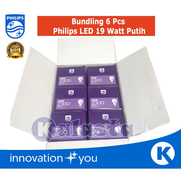 Bundling 6 Pcs LED PHILIPS 19 WATT 19WATT 19W 19 W PUTIH BERGARANSI