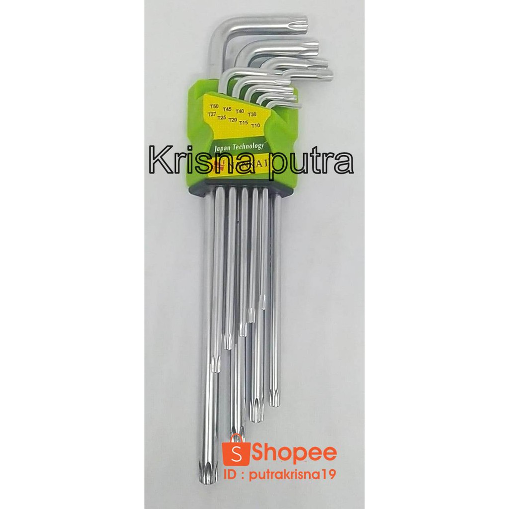 PANJANG KUNCI L BINTANG LUBANG LONG TORX KEY SET 9 BAUT REM SEPEDA MOTOR T 10 15 20 25 27 30 40 45 5