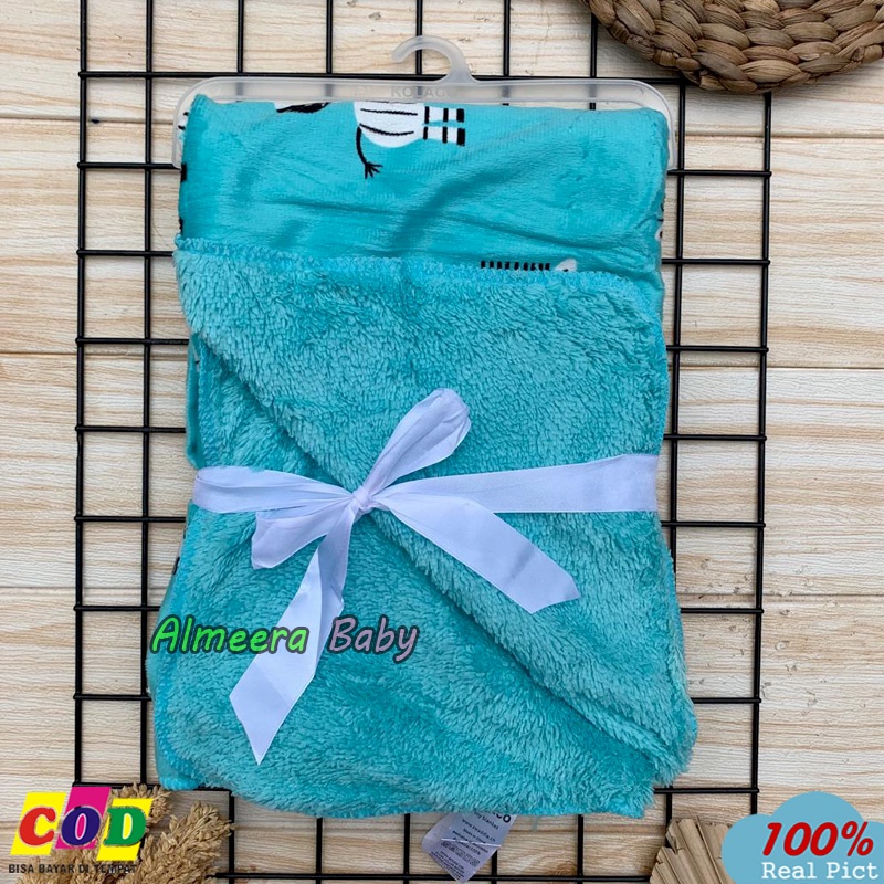 Selimut Bayi Tebal Selimut Bayi Double Fleece Ukuran 85 cm x 75 cm Gift