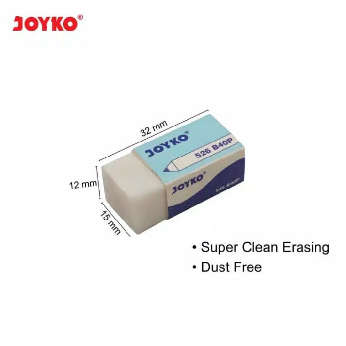 

Penghapus Putih Kecil Satuan Small White Dust Free Eraser JOYKO 526 B40P