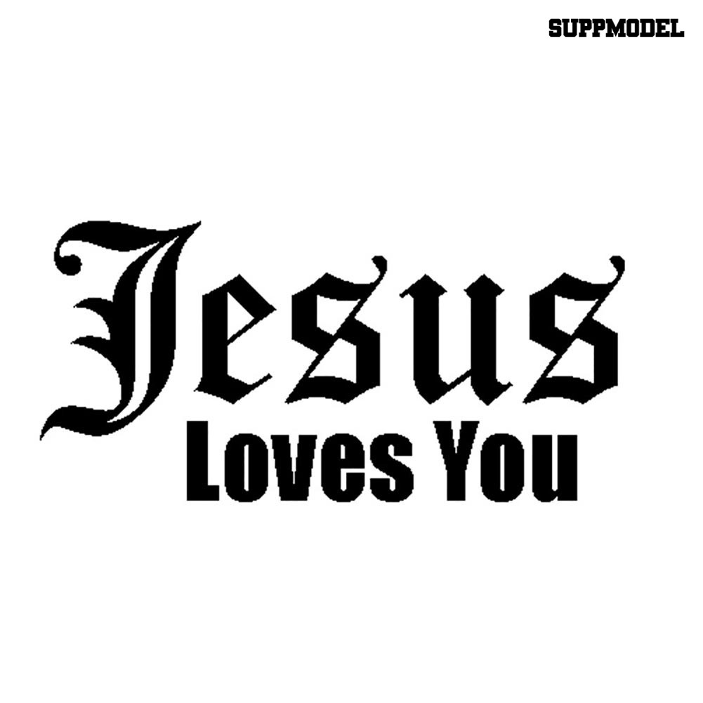 Stiker Tulisan Jesus Love You Reflektif Untuk Bodykaca Jendela Mobil