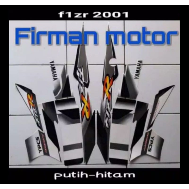 striping sticker list body fizr f1zr 2001putih-  hitam