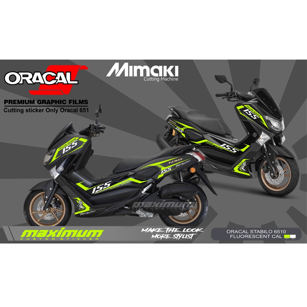 CUTTING STICKER NMAX - STRIPING STIKER BAHAN ORACAL HIJAU STABILO