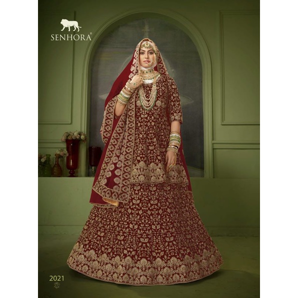 bisa cod mewah bisa lengga lengha baju India Lehenga Masih Bahan Baju Adat Pengantin India Model Mew