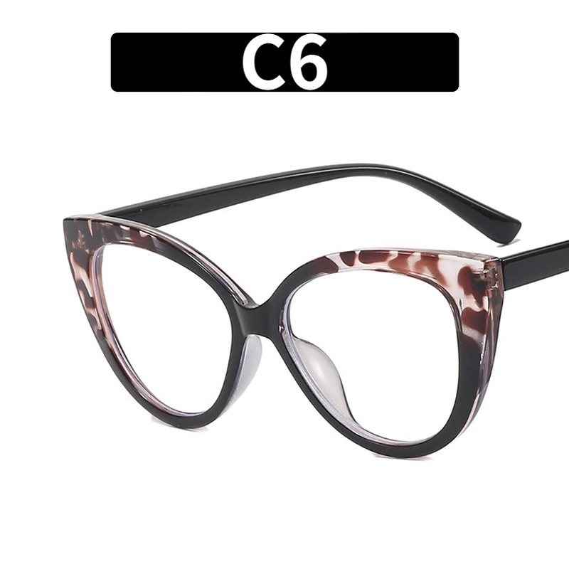 Kacamata Cat Eye TR90 Anti Blue Light Bingkai Leopard Gaya Retro Untuk Wanita