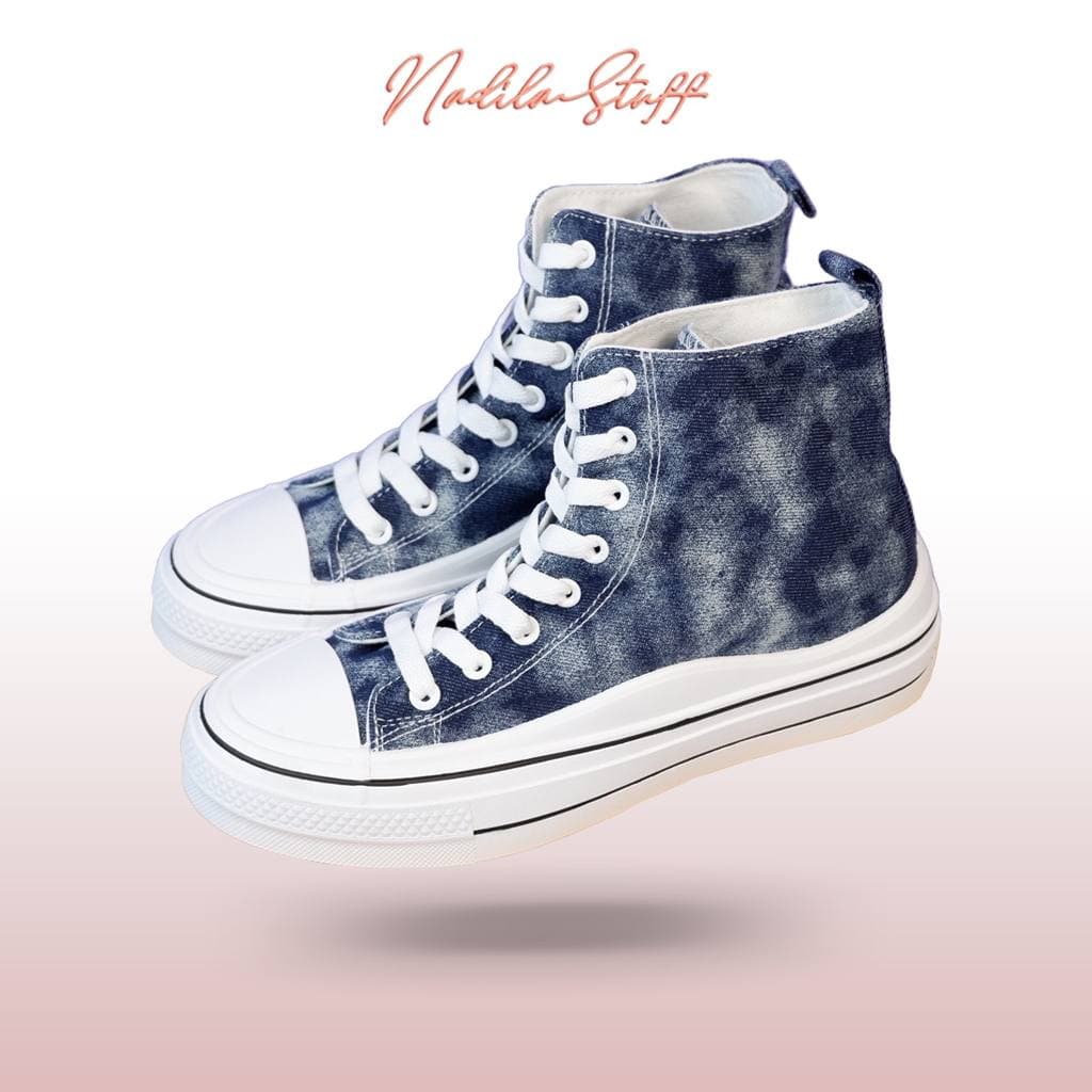 Nadilastuff Antariksa High Shoes Sepatu Kanvas Wanita Premium