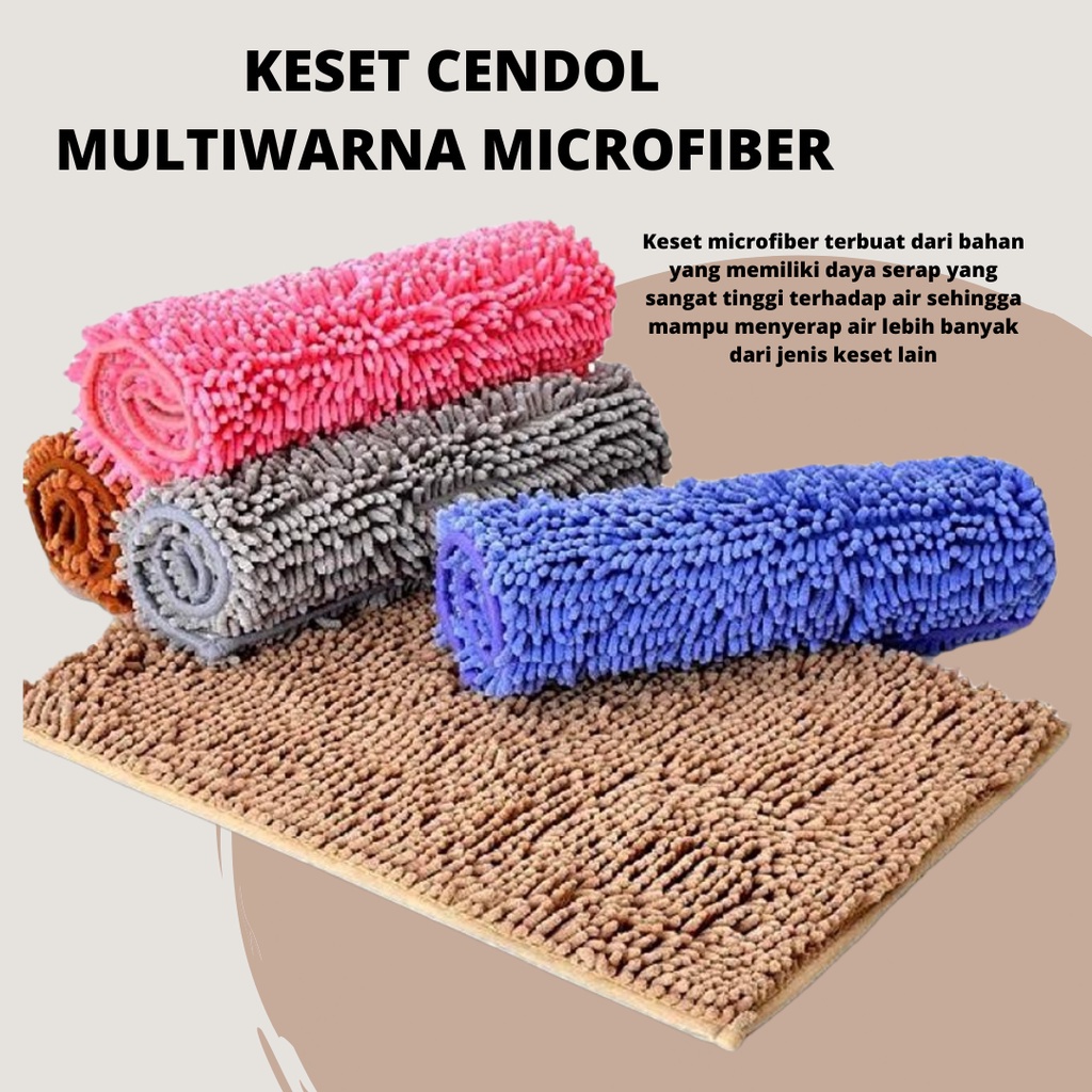 Keset Cendol Microfiber Doft 40x60 - Keset Anti Slip Menyerap Air - Keset Serap Air Lembut