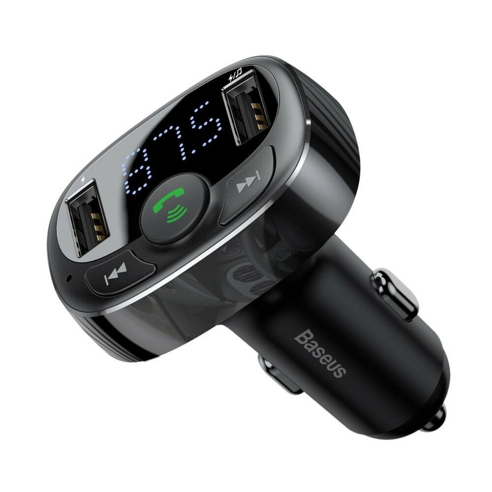 BASEUS ORIGINAL Car Charger T Typed S13 with FM Transmitter Modulator Bluetooth Receiver Car Kit