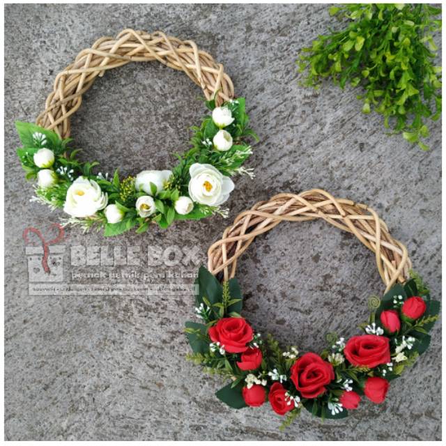 Bunga rotan/ bunga lingkar/ bunga hias/ wreath flower/ hiasan dinding