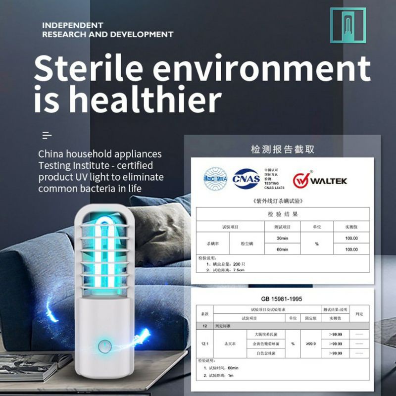 GS8 Lampu UV Portable Disinfektan Germicidal Lamp Sterilization 800mAh FangNymph UVC86