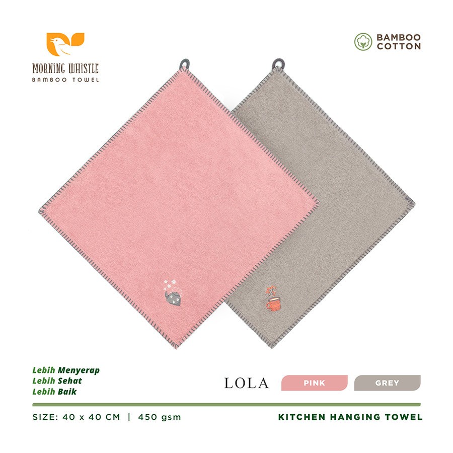 LAP TANGAN HANDUK TERRY PALMER MORNING WHISTLE HAND TOWEL BAMBOO LOLA UKURAN 40 X 40