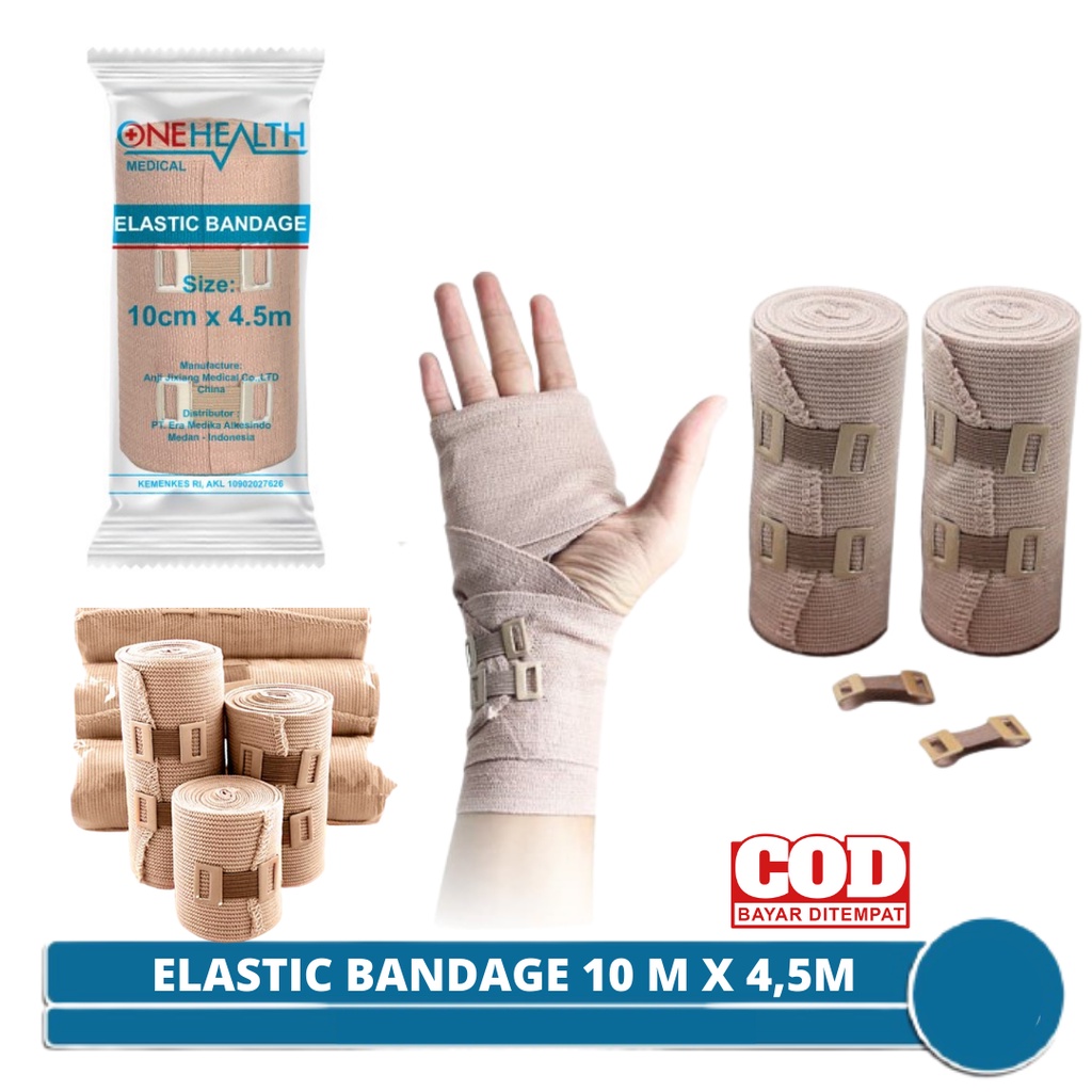 Cod Perban Elastis Elastic Band Bandage Gulung Onehealth 10 cm x 4.5m