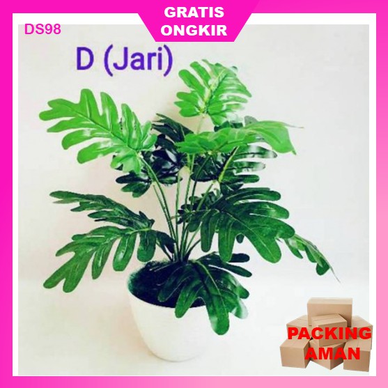 Bunga Tanaman Hias Hiasan Plastik Besar Artificial Gantung Dinding Murah Daun Pakis Indoor Rumah B12