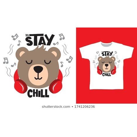 MYSTIQUE.ID-BAJU KAOS BEAR STAY CHILL T-SHIRT LUCU DAN AESTHETIC