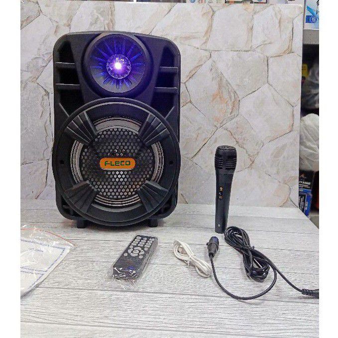 Speaker Bluetooth Karaoke Fleco F-804N 8'5 Inch (Bonus Mic+Remote)