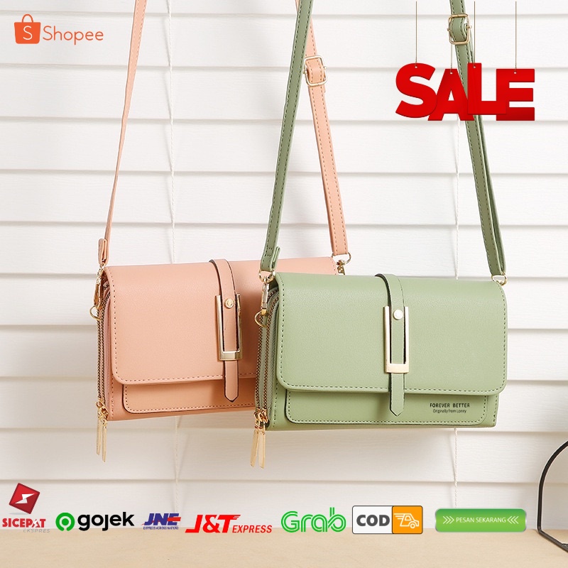Jual Tas Selempang Kulit Wanita Dompet Hp Slempang Cewek LN 3729 Asli Import