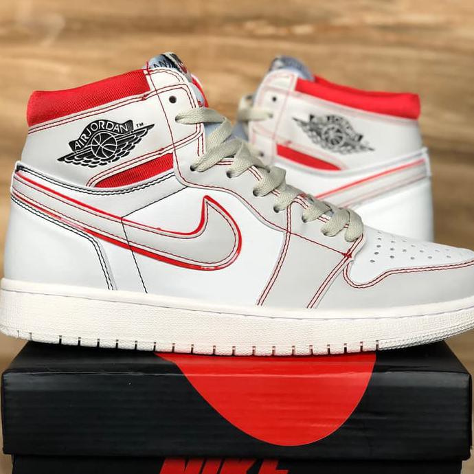 ⭐⭐ JAMINAN MURAH SEPATU BASKET PRIA MURAH⭐⭐ NIKE AIR JORDAN 1 HIGH - PHANTOM GYM RED -