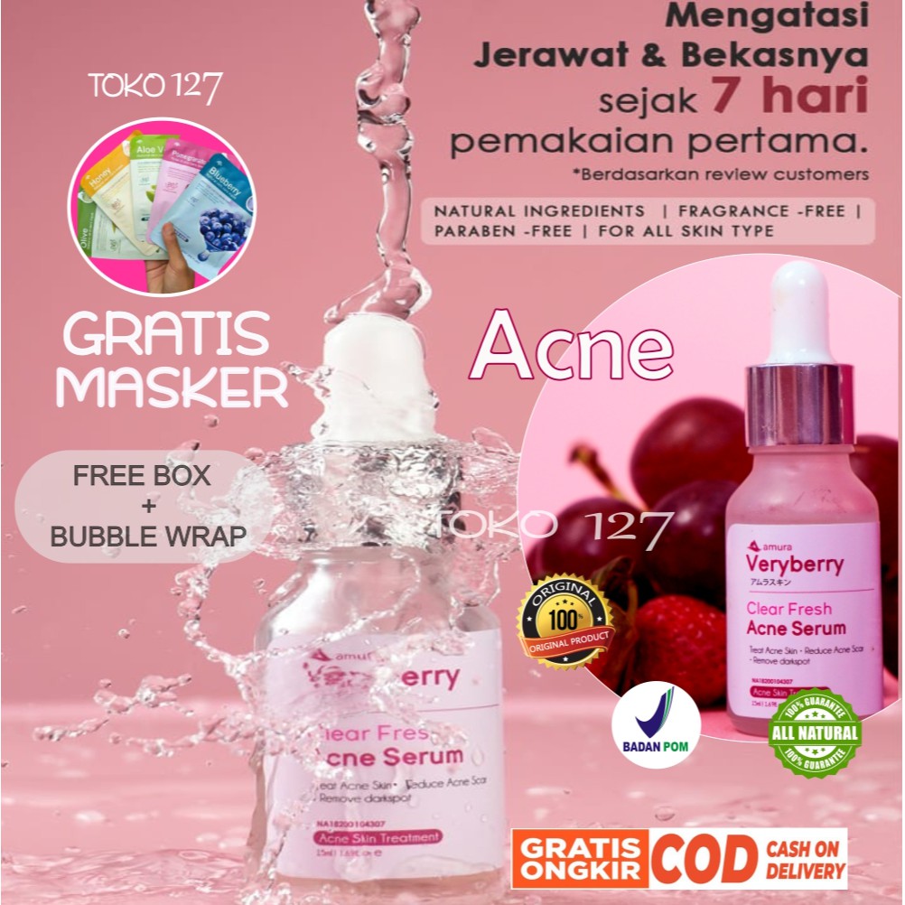 Serum Amura Wajah Acne Jerawat Glowing Vit C Gold  Skincare expert Serum Kecantikan Asli BPOM 100%