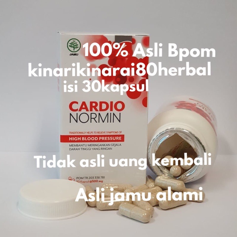 

Cardio Normin jaminan 100% Asli Bpom resmi..Suplemen herbal atasi hipertensi & kadar kolestrol