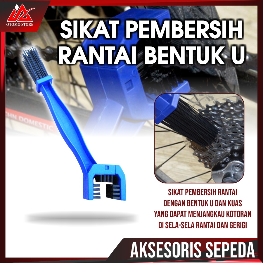 SIKAT RANTAI BIRU Sepeda Motor Pembersih Rantai Kendaraan Debu Kotoran TOP Berkualitas U Shape Warna Biru