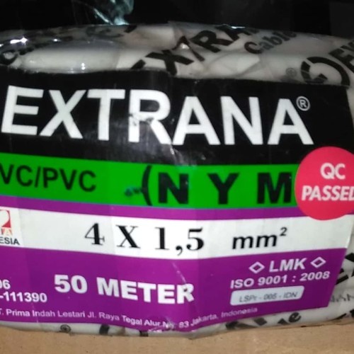 Kabel Listrik NYM 4x1,5mm 50M EXTRANA | EXTRANA Kabel NYM | SNI