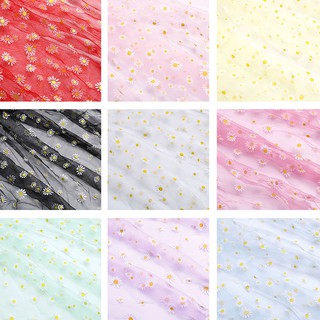 Yyjack Kain Organza Motif Print Bunga Daisy Lebar 160cm Yyjack Kain Organza Motif Print Bunga Daisy Lebar 160cm