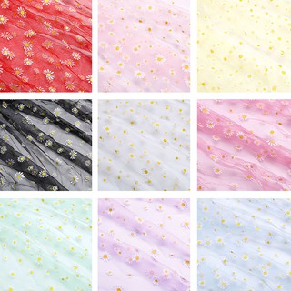 Yyjack Kain  Organza Motif  Print Bunga  Daisy Lebar 160cm 