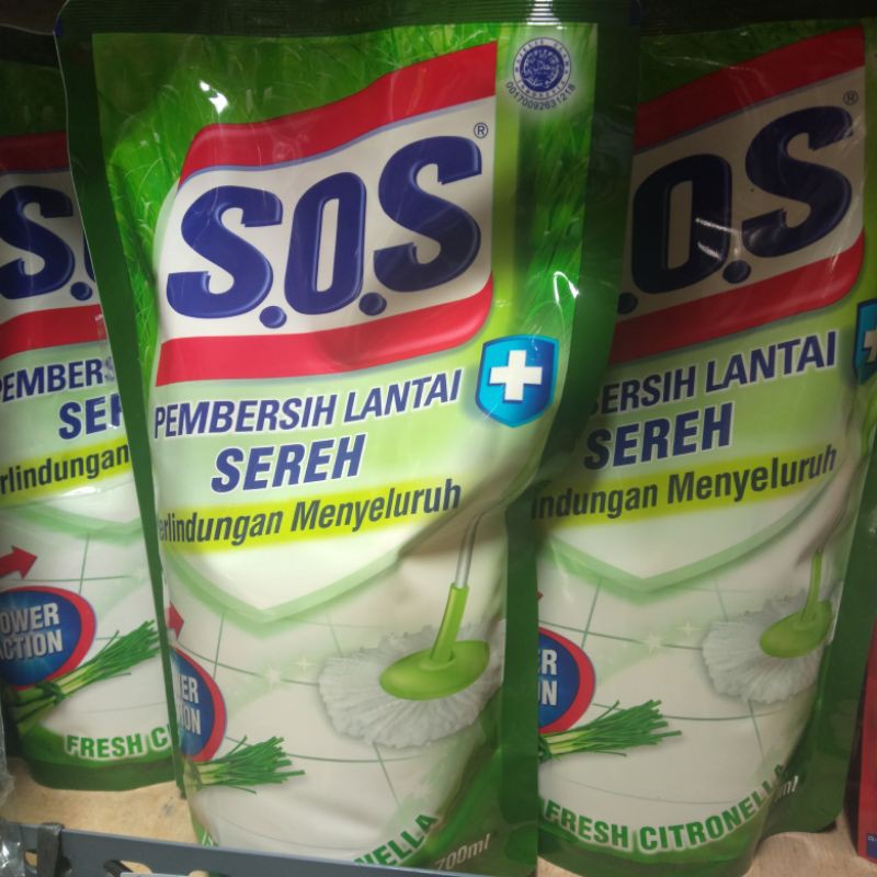 SOS pembersih lantai sereh 700 ml dan lemon, apel, orange, floral, violet 750 ml