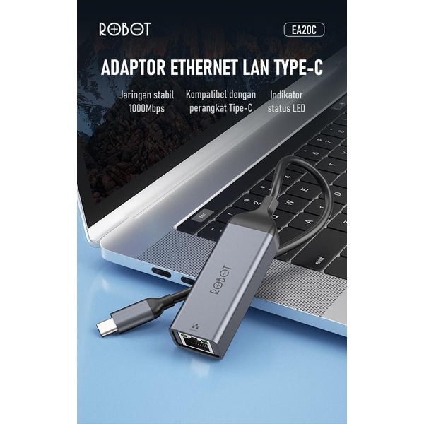 Robot EA20C Converter Kabel Internet LAN Adapter USB C 1000Mbps