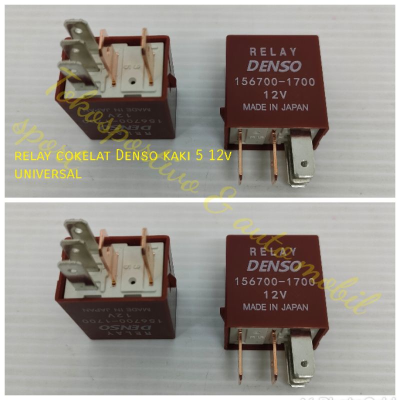 Relay rellay coklat Denso 12v kaki 5 Denso ORI 156700-1700 Made in Japan universal