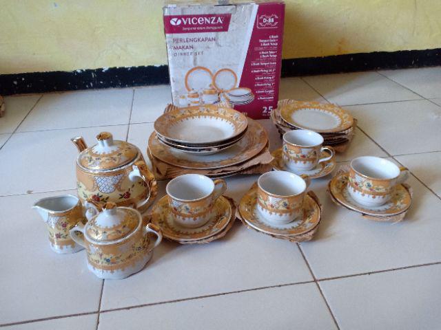 100% Original Vicenza Perangkat Makan Piring Gelas Dinner Set D88