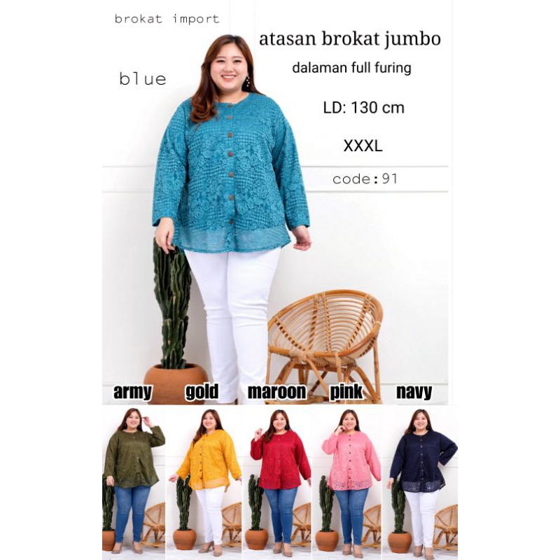baju brokat jumbo busui XXXL LD130cm B91