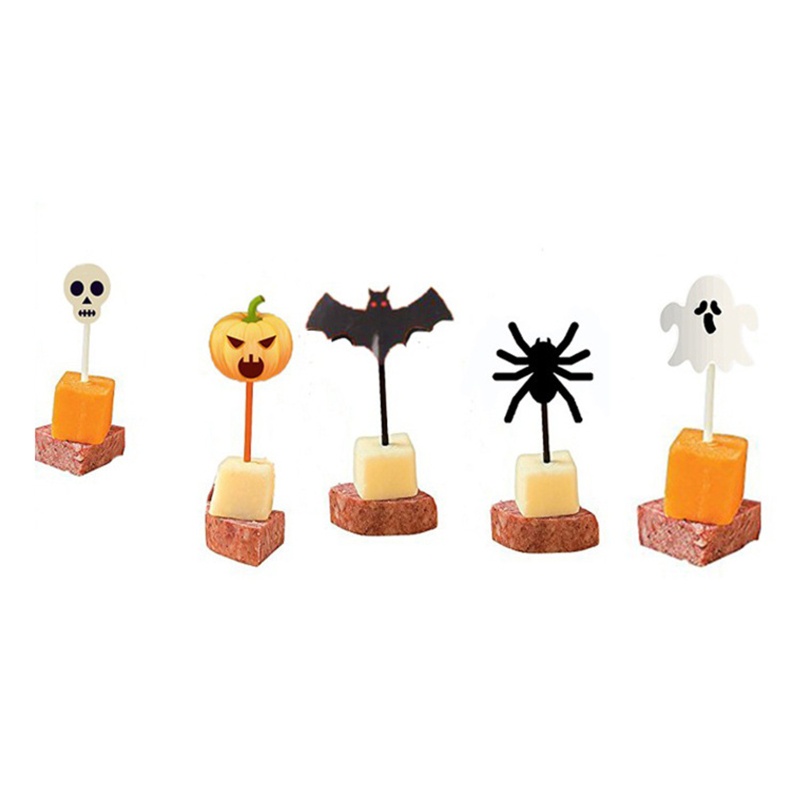 Zzz 10pcs / Set Tusuk Gigi Buah / Makanan Tema Halloween Bahan Plastik