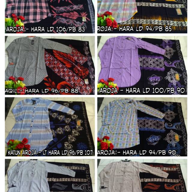 Setelan baju dan sarung santriwati (Paket santri manis)